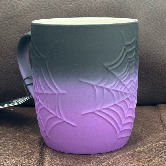 Purple and Black Spider Web Soft Touch Halloween Mug - Cobwebs and Cauldrons - Picture 6 of 9